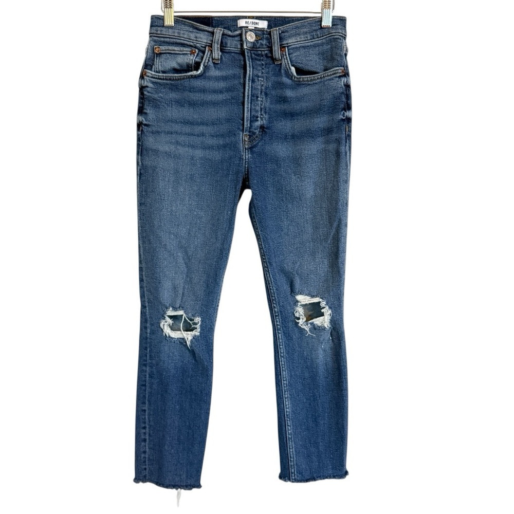 RE/DONE- 90’s High Rise Ankle Crop in Dusk Destroy color Women’s Size 28